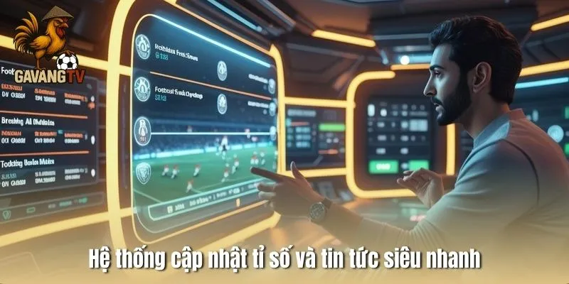Hệ thống cập nhật tỉ số và tin tức siêu nhanh