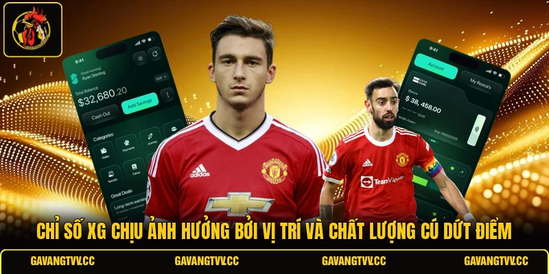 Chỉ số xG chịu ảnh hưởng bởi vị trí và chất lượng cú dứt điểm 