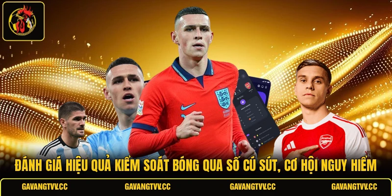 Đánh giá hiệu quả kiểm soát bóng qua số cú sút, cơ hội nguy hiểm 